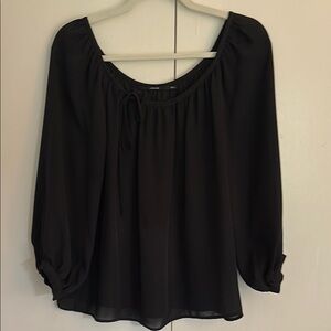 Black Off the Shoulder Ruched Blouse